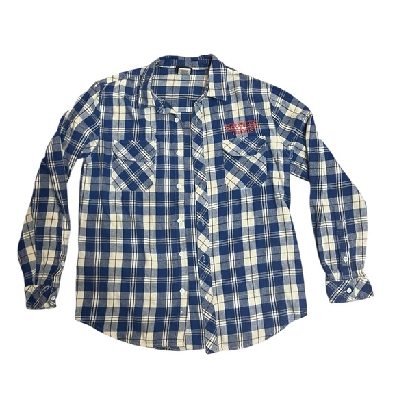 Netflix Other - Blue and White Plaid Stranger Things button up shirt-unisex